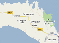 Mapa de Menorca