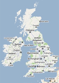 Mapa de Inglaterra