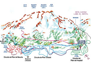 Mapa estacion esqu� Llanos del Hospital