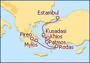 Ver el itinerario del Crucero De Atenas a Estambul