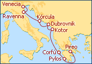 Ver el itinerario del Crucero De Atenas a Venecia