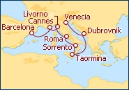 Ver el itinerario del Crucero Venecia-Barcelona
