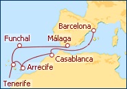 Ver el itinerario del Crucero Barcelona-M�laga 