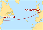Ver el itinerario del Crucero Transatl�ntico de Nueva York a Southampton