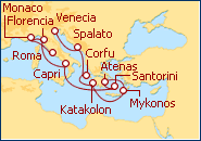 Ver el itinerario del Crucero Mediterraneo e Islas Griegas