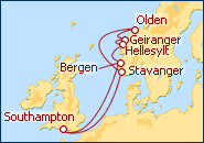 Ver el itinerario del Crucero Fiordos Noruegos