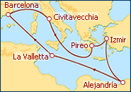 Ver el itinerario del Crucero Barcelona y Mediterr�neo Cl�sico