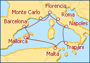 Ver el itinerario del Crucero Hechizo Mediterraneo