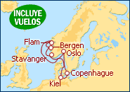 Ver el itinerario del Crucero Fiordos Noruegos