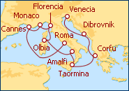 Ver el itinerario del Crucero Leyendas del Mediterraneo