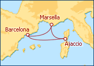 Ver el itinerario del Crucero Espa�a, Francia, C�rcega