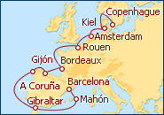 Ver el itinerario del Crucero Dinamarca, Alemania, Pa�ses Bajos, Francia