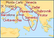 Ver el itinerario del Crucero Italia, Croacia, Montenegro, M�naco, Francia