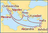 Ver el itinerario del Crucero Italia, Grecia, Israel y Egipto