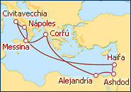 Ver el itinerario del Crucero Italia y el Mediterr�neo Oriental