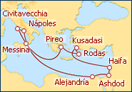 Ver el itinerario del Crucero Italia, Grecia, Israel y Egipto