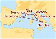 Ver el itinerario del Crucero Mediterr�neo, Italia y Francia