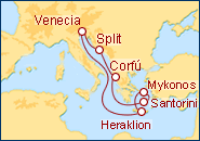 Ver el itinerario del Crucero Venecia e Islas Griegas 