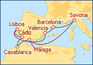 Ver el itinerario del Crucero Italia, Espa�a, Marruecos, Portugal