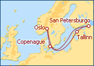 Ver el itinerario del Crucero Oslo, Copenhagen, Tallinn, St.Petersburg, Oslo