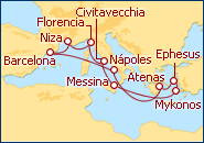 Ver el itinerario del Crucero Italia y Grecia desde Barcelona II