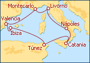 Ver el itinerario del Crucero Ibiza, T�nez, Italia, Montecarlo