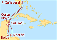 Ver el itinerario del Crucero Ex�tico Caribe Oeste