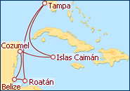 Ver el itinerario del Crucero Ex�tico Caribe Oeste desde Tampa