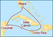 Ver el itinerario del Crucero Caribe Oeste desde Miami