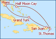 Ver el itinerario del Crucero Ex�tico Caribe Este desde Miami