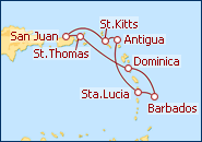 Ver el itinerario del Crucero Caribe del Sur 