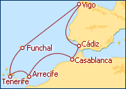 Ver el itinerario del Crucero Atl�ntico desde Vigo