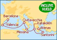 Ver el itinerario del Crucero Atenas-Valencia