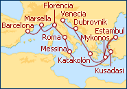 Ver el itinerario del Crucero Odisea por el Mediterr�neo