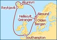 Ver el itinerario del Crucero Islandia y Noruega