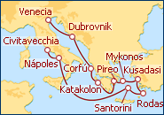 Ver el itinerario del Crucero Islas Griegas desde Venecia