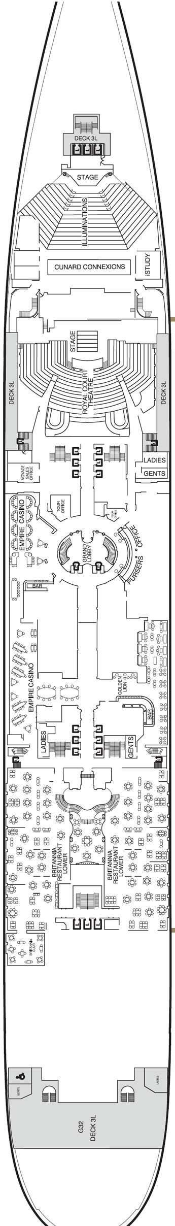 Cubierta  Queen Mary 2