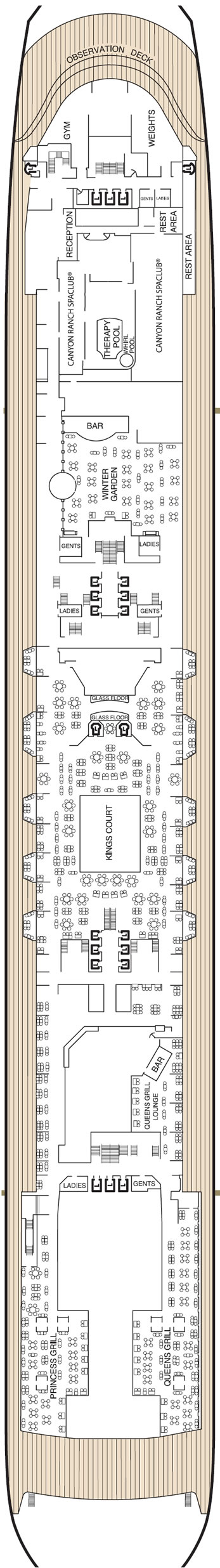 Cubierta  Queen Mary 2