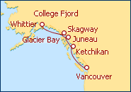 Ver el itinerario del Crucero Alaska Viaje a los Glaciares