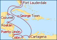 Ver el itinerario del Crucero Florida, M�xico, Honduras, Islas Caim�n