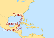 Ver el itinerario del Crucero Tampa, Cozumel, Tampa