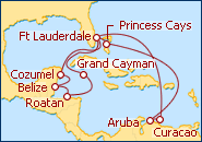 Ver el itinerario del Crucero Caribe Oeste y Sur 