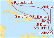 Ver el itinerario del Crucero Caribe del Este