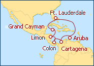 Ver el itinerario del Crucero Canal de Panam�: Ida y Vuelta desde Ft Lauderdale