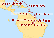 Ver el itinerario del Crucero R�o Amazonas: Manaus a Ft Lauderdale 2013