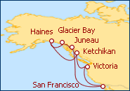 Ver el itinerario del Crucero Alaska: Pasaje Interior