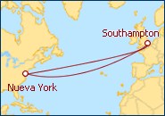Itinerario Transatl�ntico de Nueva York a Nueva York