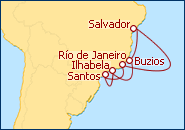 Ver el itinerario del Crucero Samba Brasile�a I