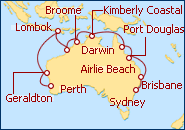 Ver el itinerario del Crucero Australia y Nueva Zelanda