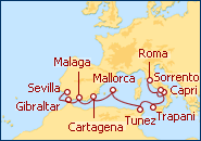 Ver el itinerario del Crucero De Roma a Sevilla